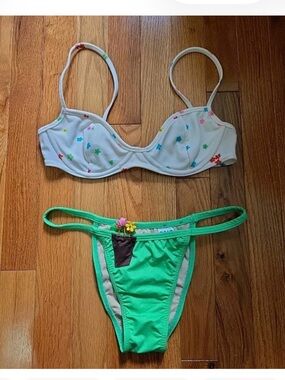 Floral whimsical editorial Y2K Designer Rosa Cha for SAIS Brazilian bikini set